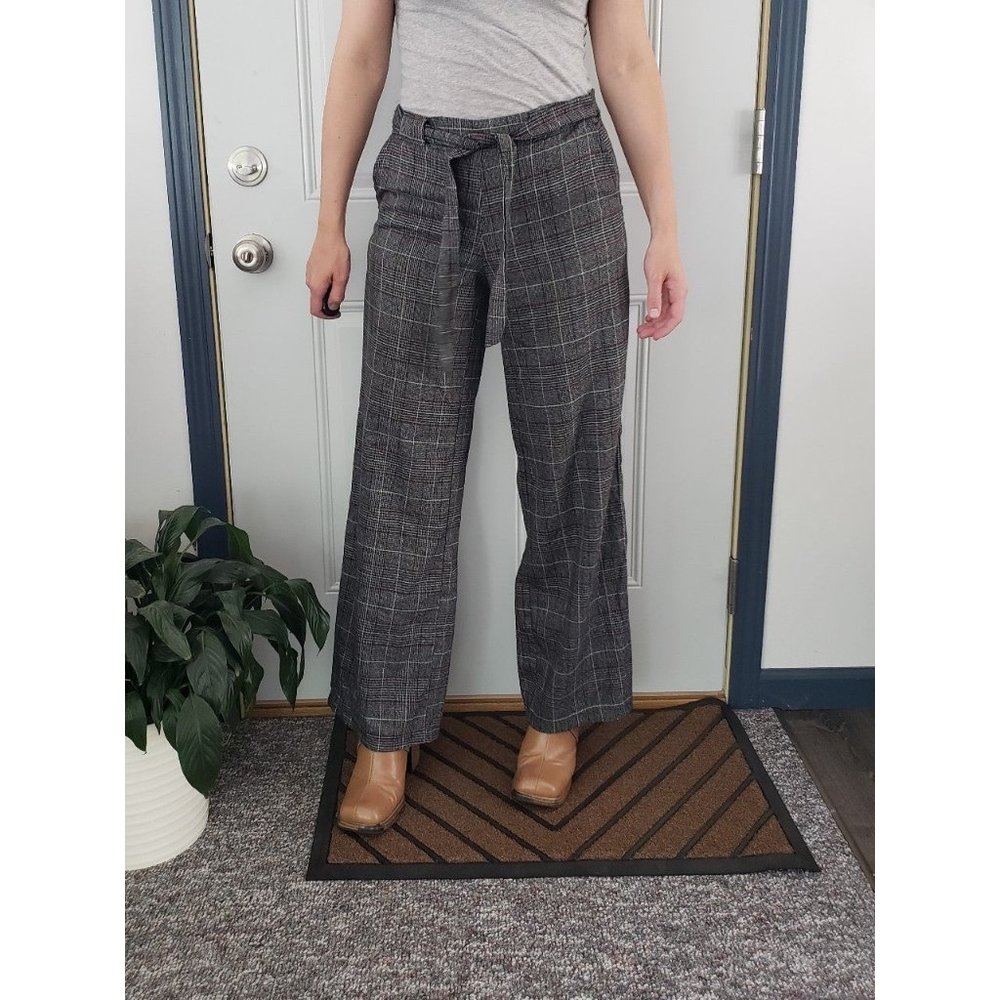Plaid Wide Leg Pants